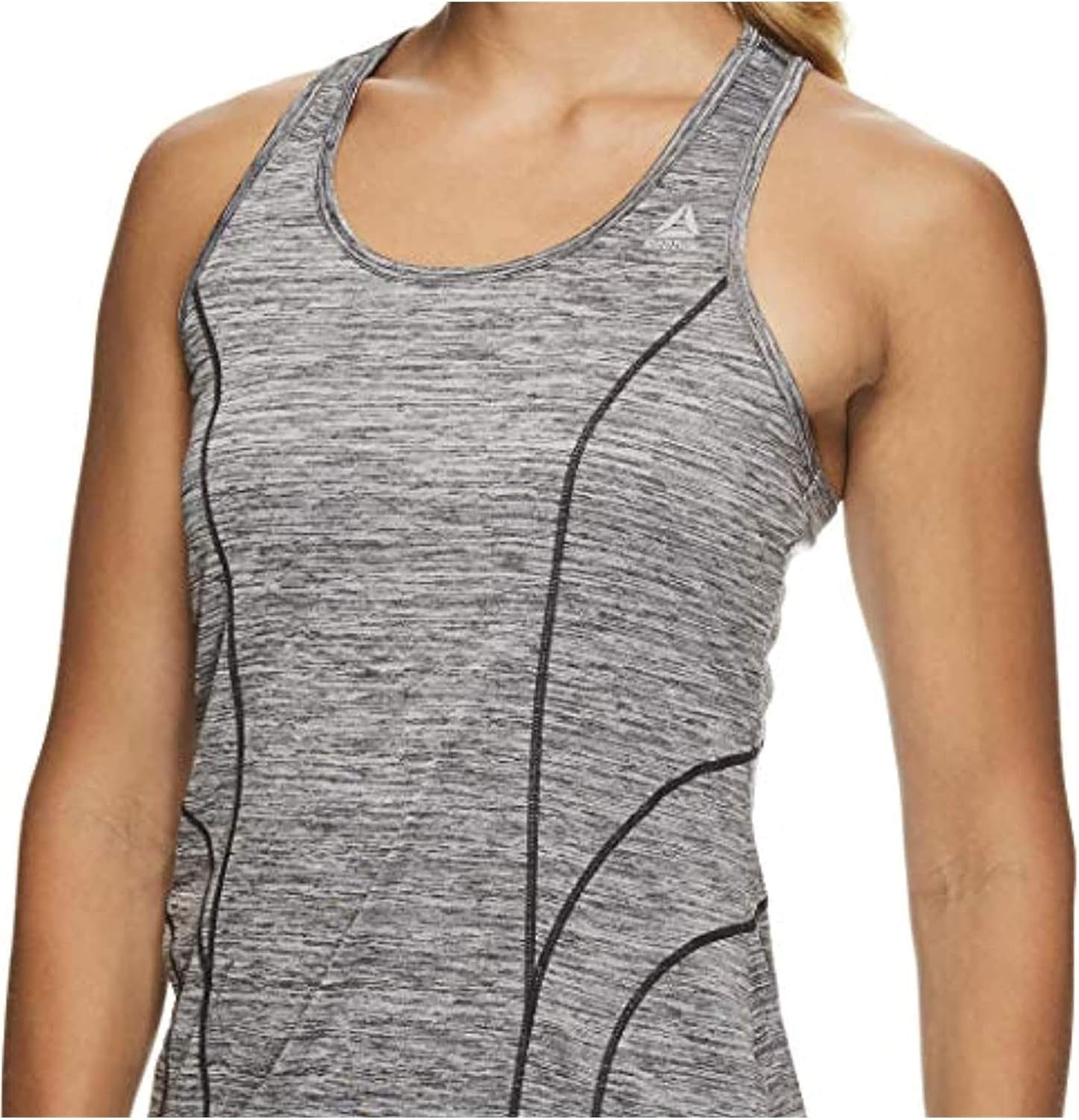 REEBOK Womens Racerback Tank Top, Black, X-Large