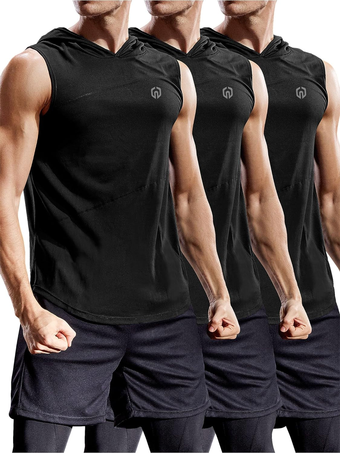 Dry Fit Workout Athletic Muscle Tank Top Shirts with Hood