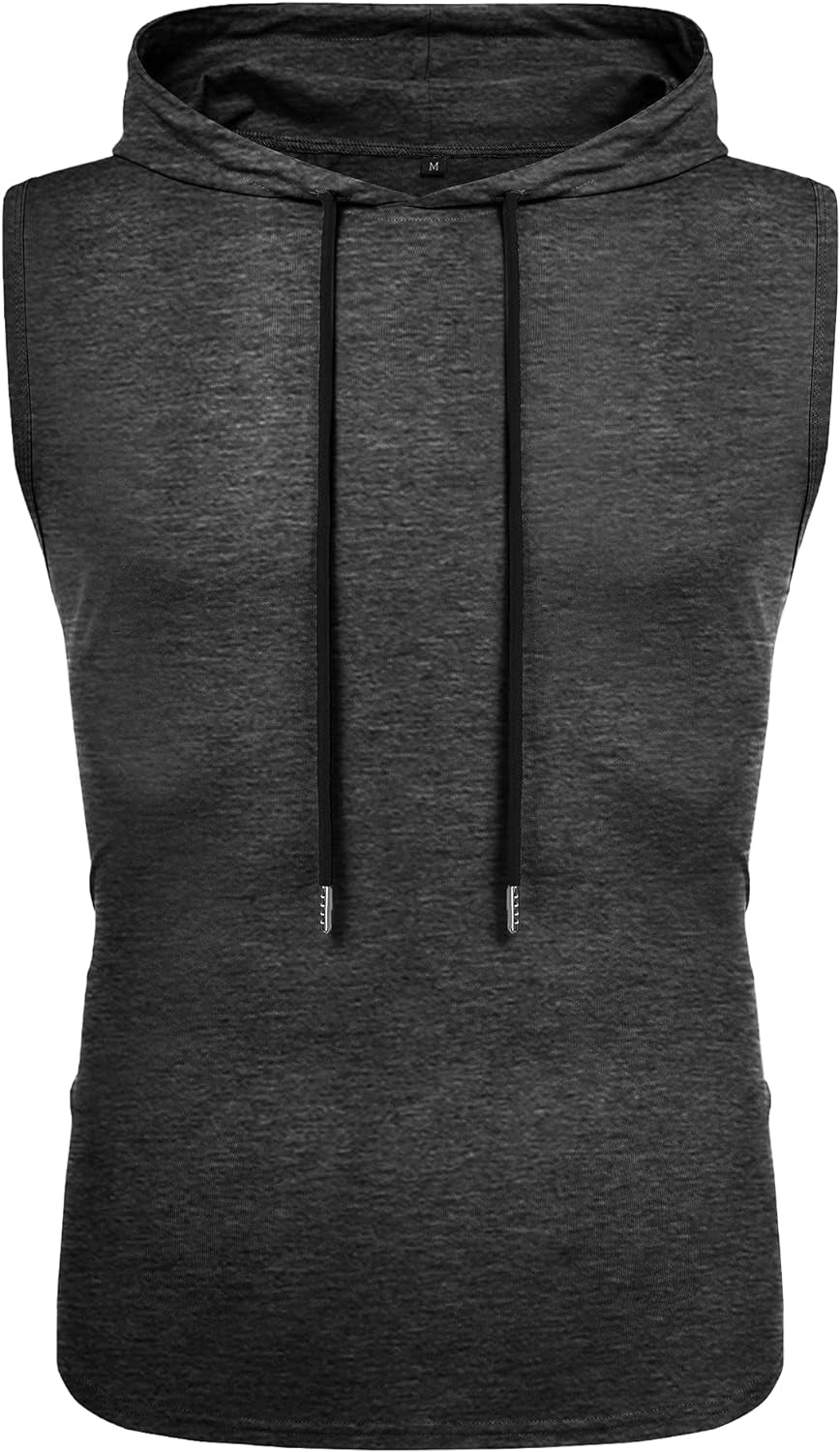 BABIOBOA Men's Workout Sleeveless Tank Tops Sleeveless Hoodies