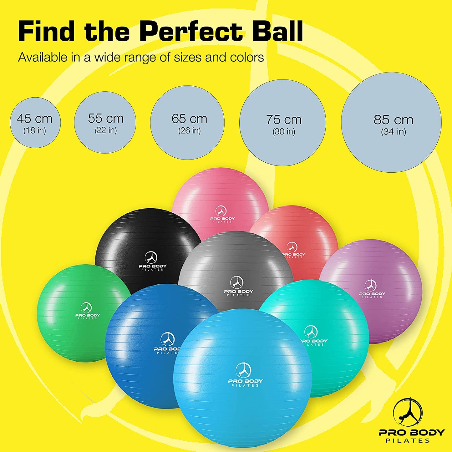 Large Gym Ball Exercise Ball for, Fitness, Balance, and Therapy 