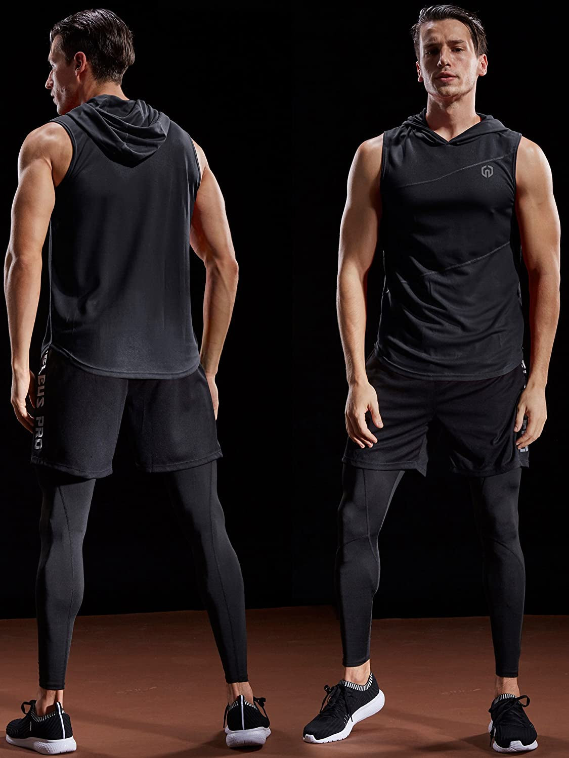 Dry Fit Workout Athletic Muscle Tank Top Shirts with Hood