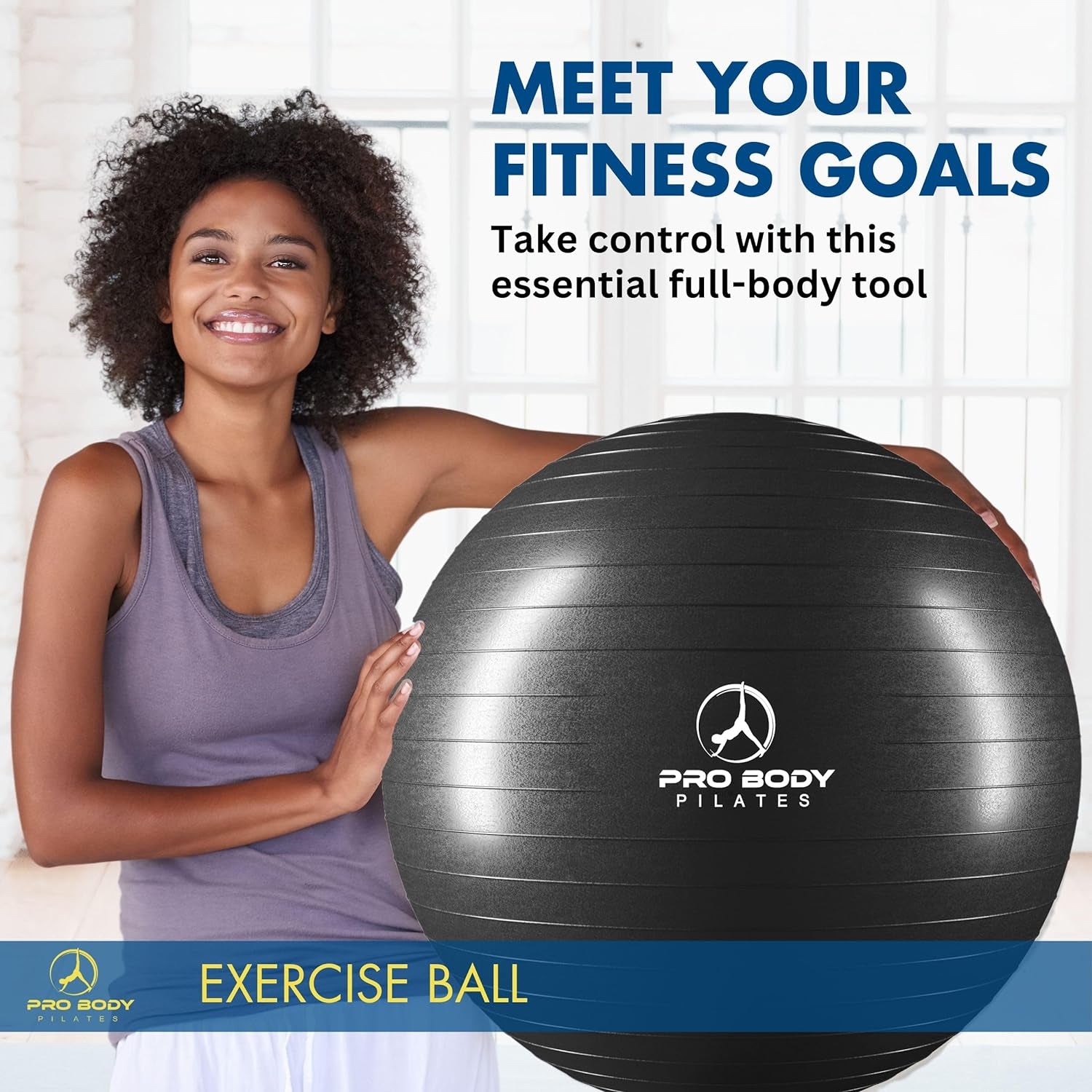 Large Gym Ball Exercise Ball for, Fitness, Balance, and Therapy 