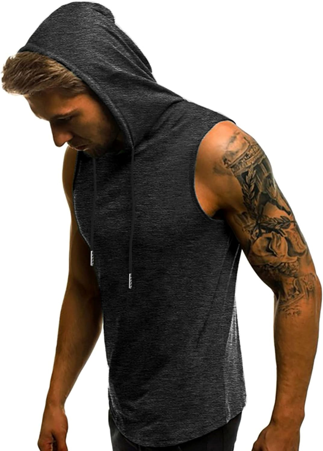 BABIOBOA Men's Workout Sleeveless Tank Tops Sleeveless Hoodies